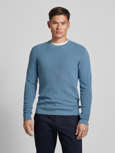 Matinique Gebreide pullover met ronde hals, model 'lagoon' Jeansblauw - 4