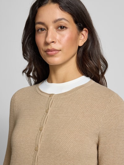 Christian Berg Woman Kardigan z dzianiny z fakturowanym wzorem Piaskowy melanż 3