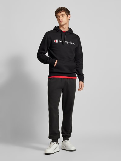 CHAMPION Hoodie mit Label-Stitching Black 1