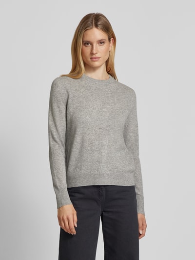 Jake*s Casual Strickpullover mit gerippten Abschlüssen Silber Melange 4