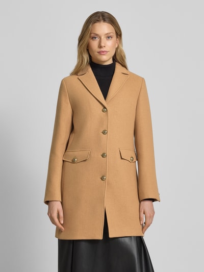 GUIDO MARIA KRETSCHMER WOMAN Regular Fit Wollmantel mit Reverskragen Modell 'Viola' Cognac 4