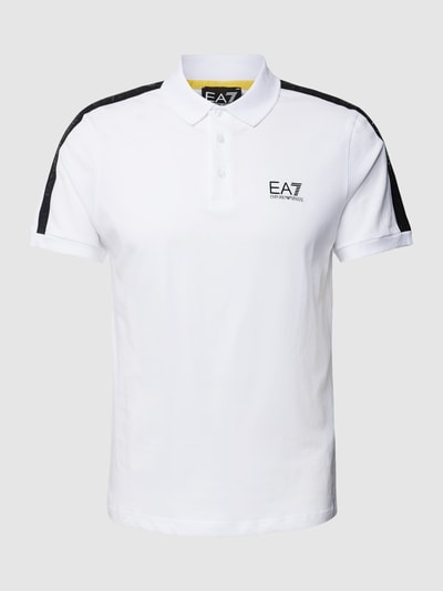 EA7 Emporio Armani Regular Fit Poloshirt mit Label-Print Weiss 2