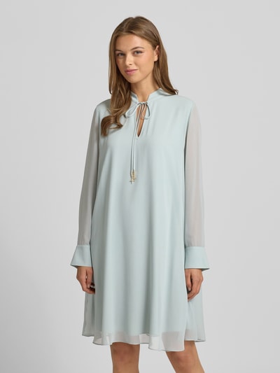 JOOP! Knielange jurk met opstaande kraag, model 'Delilah' Aquablauw - 4