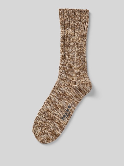 Falke Socken mit Strukturmuster Modell 'Brooklyn' Beige Melange 1