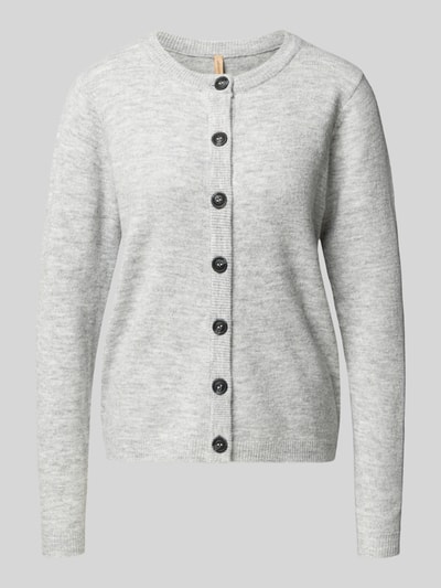 Soyaconcept Gebreid jack met ronde hals, model 'ORLEAN' Lichtgrijs gemêleerd - 2