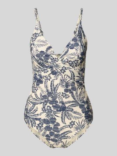 Barts Kostium kąpielowy z kwiatowym nadrukiem z motywem na całej powierzchni model ‘Tuala’ Złamany biały 1