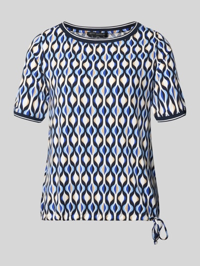 Produktfoto, T-Shirt im Allover-Look von Betty Barclay, damski t-shirt, mieszanka wiskozy i elastanu, krój regular fit, okrągły dekolt, tunel, długość tyłu w rozmiarze 36: 63 cm
