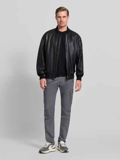s.Oliver RED LABEL Spodnie cargo o kroju regular fit z mieszanki bawełny Czarny 1