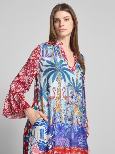 miss goodlife Tunikakleid aus Viskose mit V-Ausschnitt Blau 3