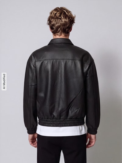 ONLY & SONS Regular Fit Kunstlederjacke Modell 'REX' Black 5