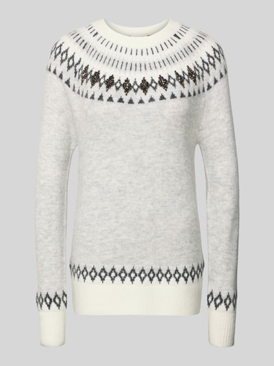 Apricot Sweter z dzianiny z prążkowanymi wykończeniami Srebrny 2
