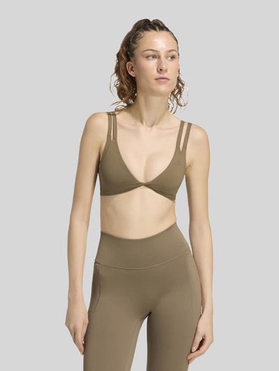 adidas Training Sport-BH mit Logo-Print Modell 'TWIST' Taupe 2