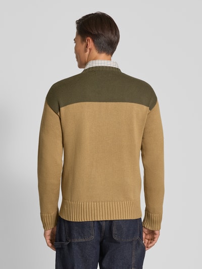 Polo Ralph Lauren Strickpullover mit Label-Stitching und Rundhalsausschnitt Khaki 5