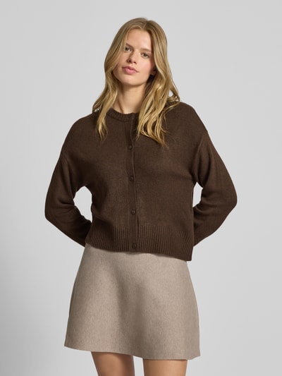 JJXX Strickjacke mit Knopfleiste Modell 'NATALIE' Dunkelbraun 4