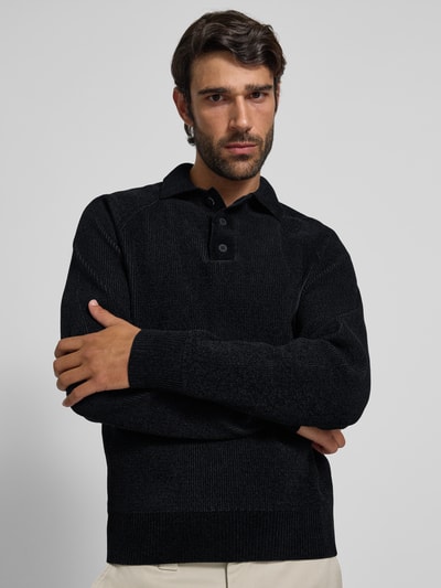 JAKE*S STUDIO MEN Strickpullover mit Polokragen Black 3