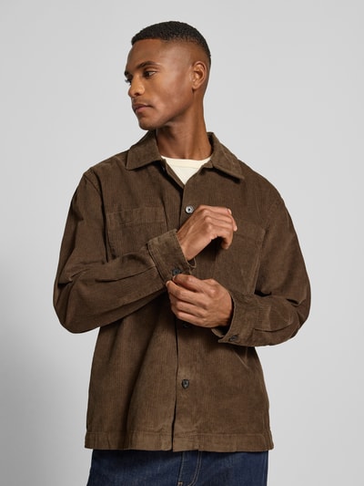 SELECTED HOMME Regular fit overhemdjack van puur katoen, model 'REGTATE' Donkerbruin - 3