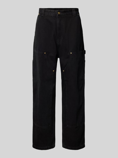 Carhartt Work In Progress Wide leg jeans met siernaden, model 'NASH' Zwart - 2