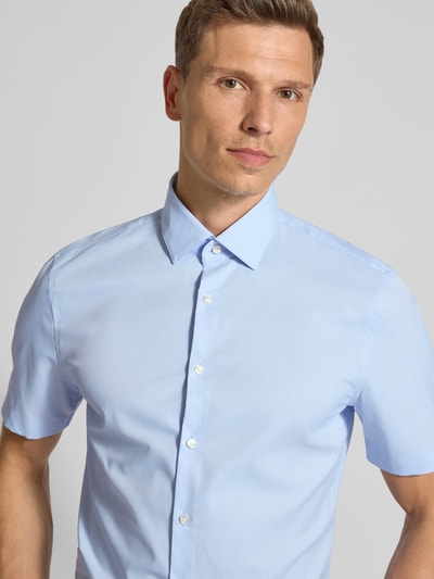 Jake*s Slim Fit Kurzarmhemd in kurzärmeligem Design Bleu 3