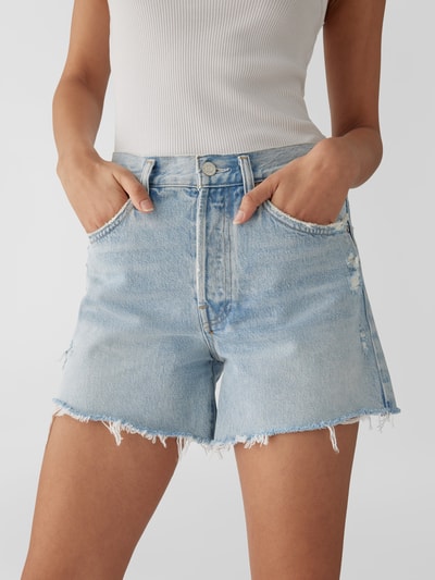 AGOLDE High Waist Jeansshorts im Used-Look Hellblau 3