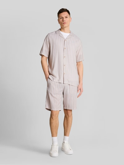 Tom Tailor Denim Relaxed Fit Freizeithemd aus Viskose-Leinen-Mix Beige 1