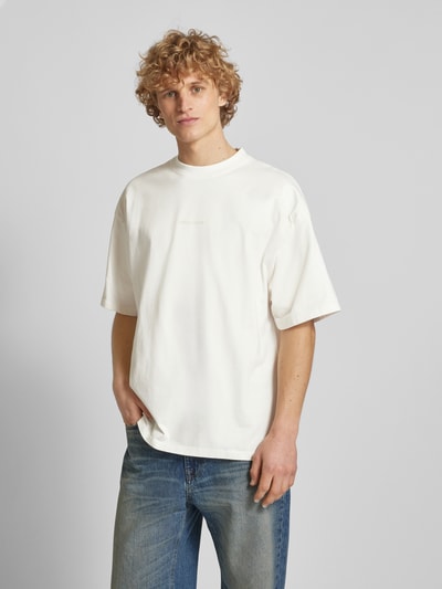 Pegador Boxy fit T-shirt met labelprint Offwhite - 4