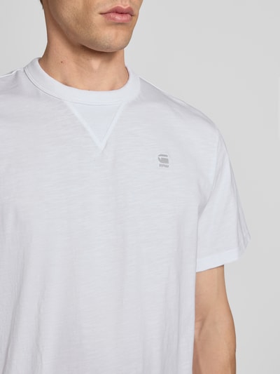 G-Star Raw T-Shirt mit Label-Stitching und Rundhalsausschnitt Weiss 3