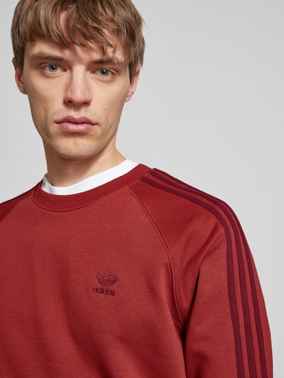 adidas Originals Sweatshirt met labelstitching Donkerrood - 3