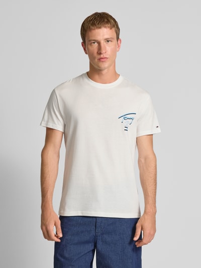 Tommy Jeans T-shirt o kroju regular fit z czystej bawełny Złamany biały 5