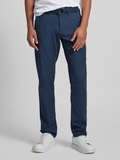 MCNEAL Slim fit chino met riem Marineblauw - 4