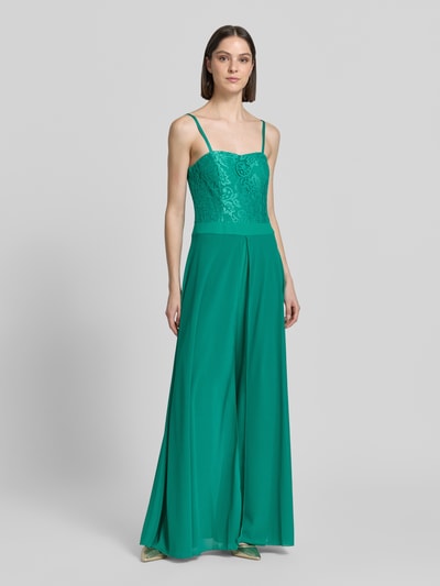 Rinascimento Jumpsuit mit Spitze und Spaghettiträgern Gruen 4