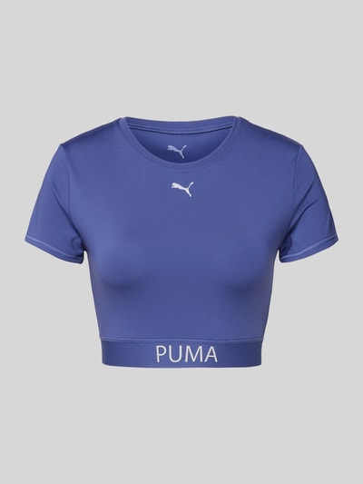 PUMA PERFORMANCE Cropped T-Shirt mit Logo-Print Rauchblau 1