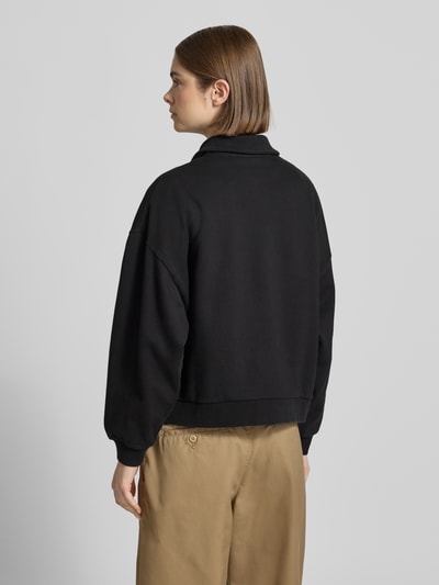 Carhartt Work In Progress Sweatshirt mit Polokragen und Label-Stitching Modell 'Brenta' Black 5