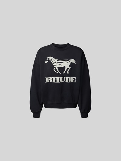 RHUDE Oversized Sweatshirt aus Baumwolle Black 2