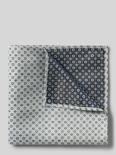 Produktfoto, Krawatte+Einstecktuch im Set aus Seide von Prince Bowtie, Herren Accessoire in klassischer Form, feines Muster in Blau und Weiß, leicht schimmernde Textur