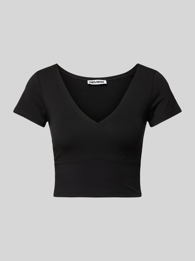 Only Cropped T-Shirt mit Schleifen-Details Modell 'AMY' Black 2