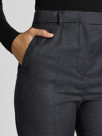 Max Mara Studio Regular fit wijde broek van scheerwolmix, model 'LAMBRO' Donkergrijs - 3