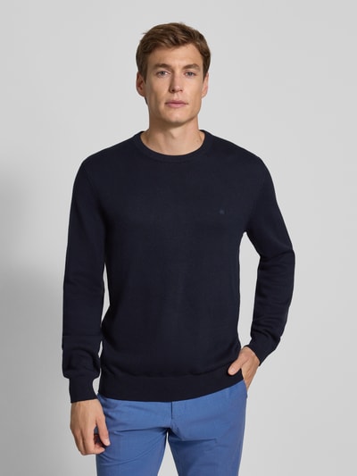 Christian Berg Men Gebreide pullover met ribboorden Marineblauw - 4