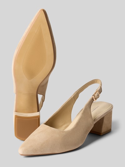 Produktfoto, Slingbacks aus echtem Veloursleder Modell 'MARTA' von Vagabond, Optik: Unifarben, Schuhspitze: spitz, Absatzform: Blockabsatz, Verschluss: Dornschließe, Sohle: leicht strukturiert, Materialverarbeitung: Velours, Material: Leder