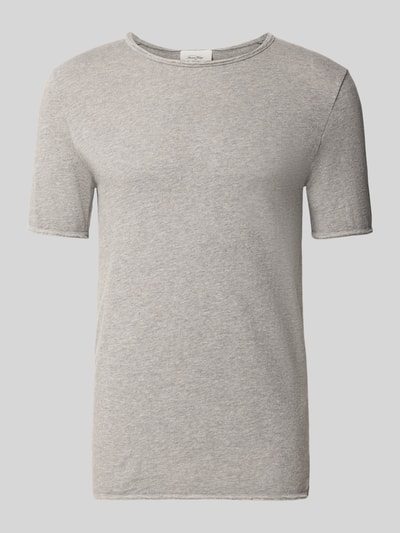Produktfoto, Slim Fit T-Shirt mit Rundhalsausschnitt Modell 'Sonoma' von American Vintage, Reine Baumwolle in Hellgrau, Kurzärmelig, Rückenlänge bei Größe M 63 cm