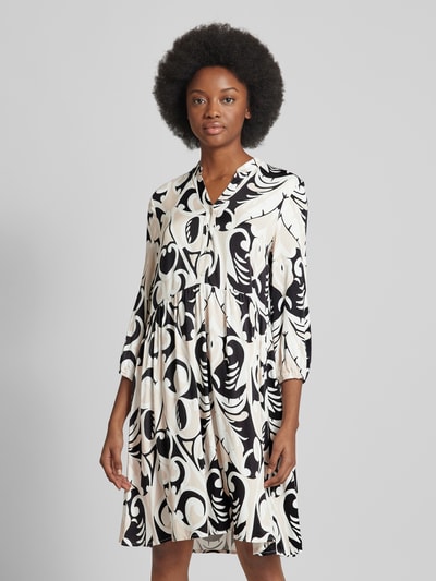 More & More Knielange jurk met all-over print Zwart - 4