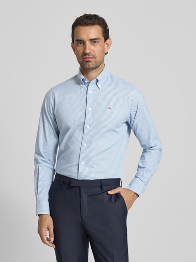 Tommy Hilfiger Regular fit zakelijk overhemd van puur katoen Bleu - 4