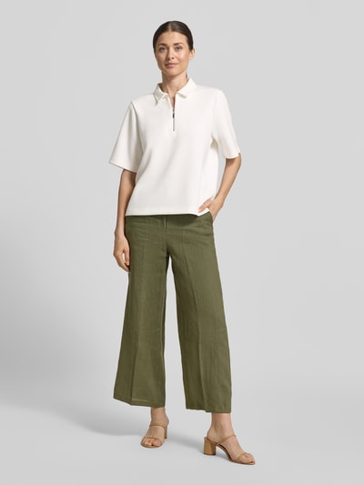 Christian Berg Woman Regular Fit Poloshirt mit Reißverschluss Offwhite 1