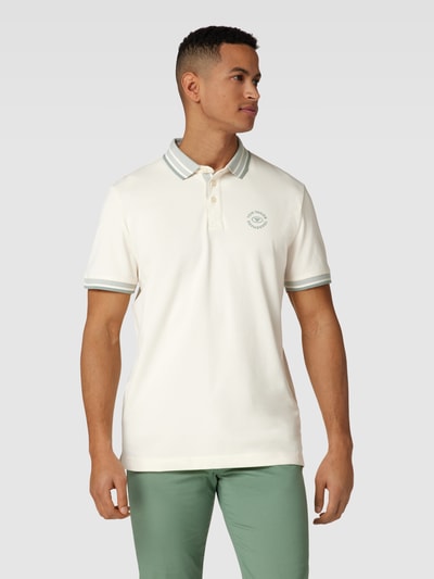 Tom Tailor Poloshirt mit Kontraststreifen Modell 'basic polo' Beige 4