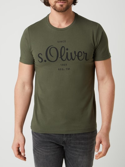 s.Oliver RED LABEL T-shirt z bawełny bio  Khaki 4