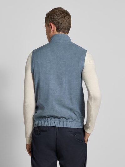 Roy Robson Gilet van een mix van scheerwol en viscose met opstaande kraag Lichtblauw - 5