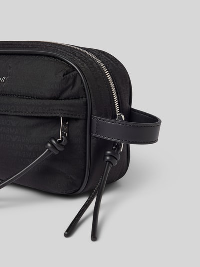 Emporio Armani Kulturtasche mit Logo-Muster und Label-Applikation Black 2