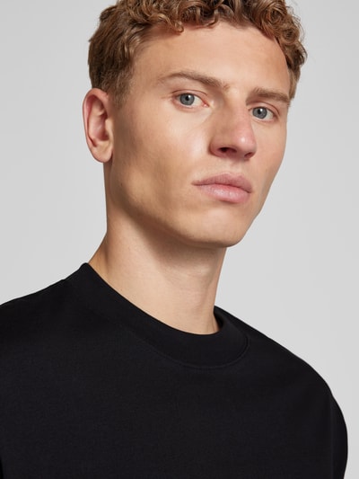 Filippa K T-Shirt mit geripptem Rundhalsausschnitt Black 3