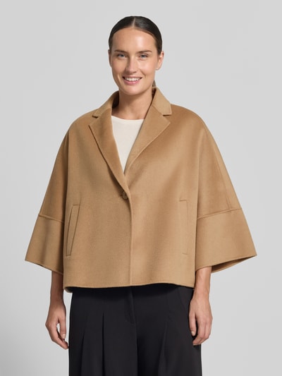Max Mara Studio Boxy Fit Blouson aus Kaschmir-Schurwoll-Mix Modell 'QUORUM' Camel 4