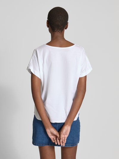 ZABAIONE T-shirt z fakturowanym wzorem Biały 5