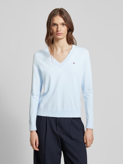 Tommy Hilfiger Strickpullover mit gerippten Abschlüssen Hellblau 4